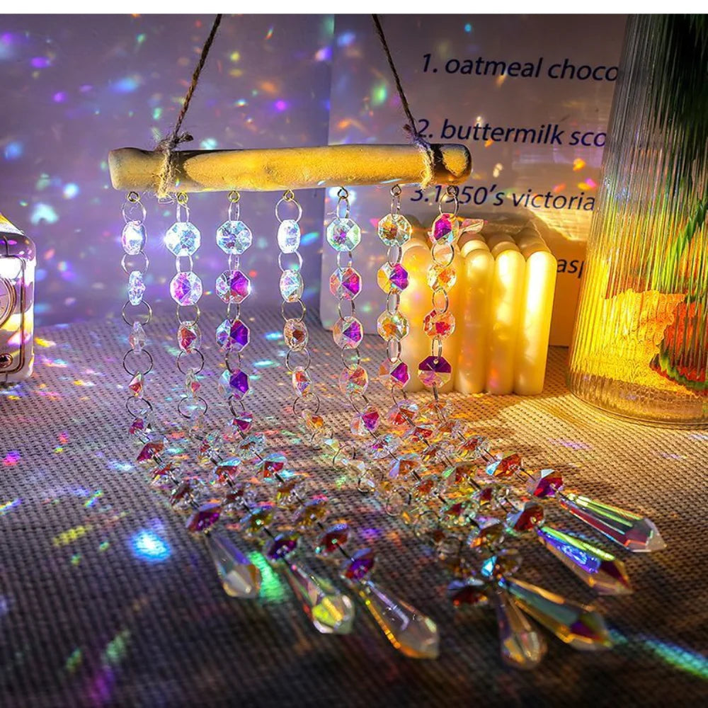 Rainbow Catcher Rustic Crystal Suncatcher Decorative Hanging Ornament Versatile Garden Suncatcher For Hotel Sunlit Areas Yard Oasis Select