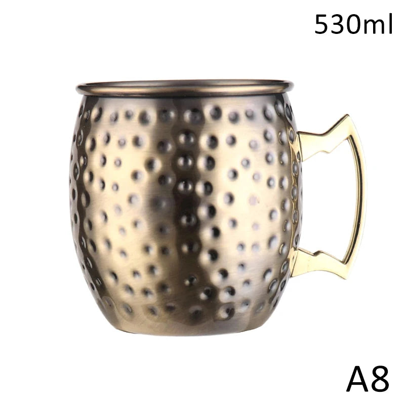 Hammered Stainless Steel Moscow Mule Mug 530ml | Bar Drinkware