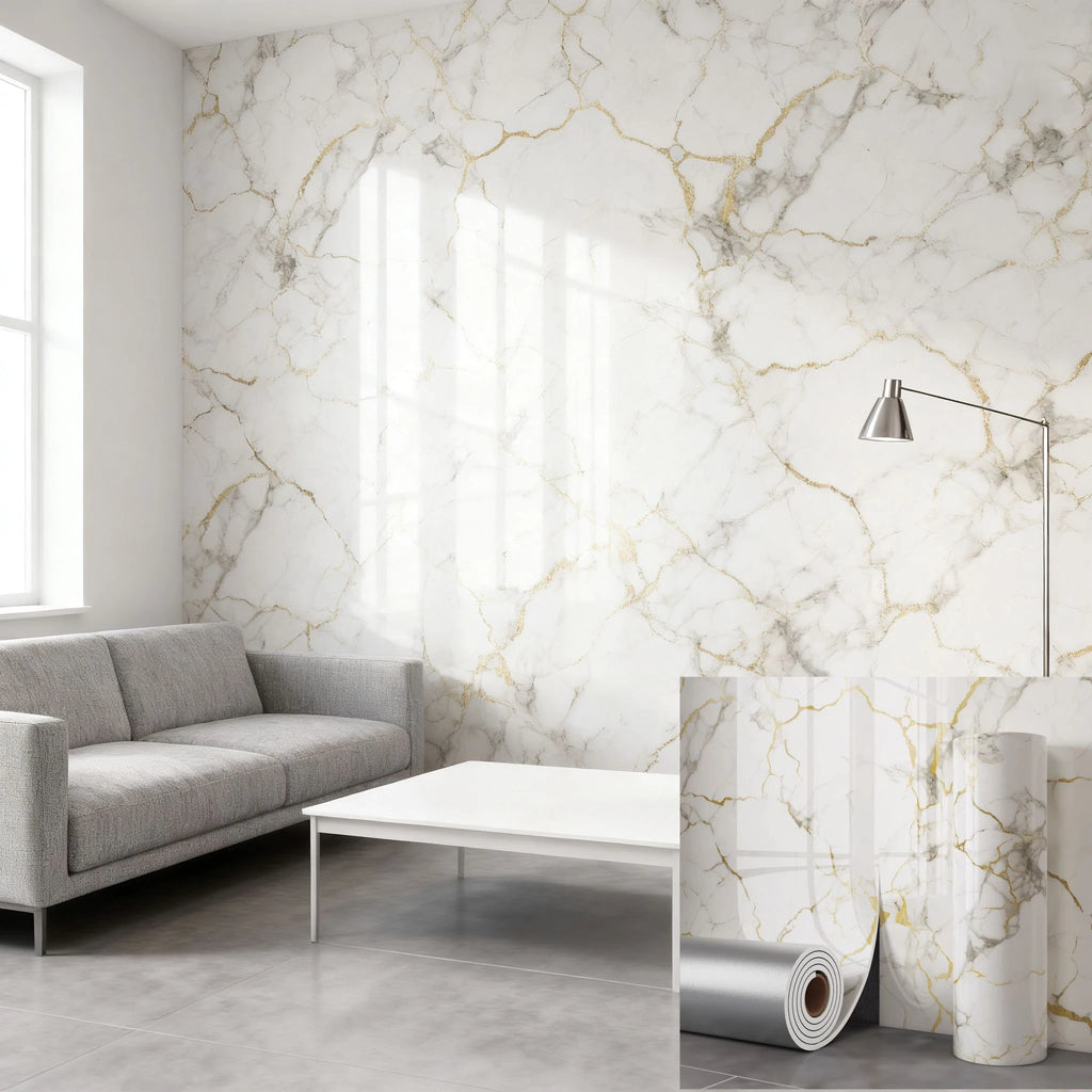 Imitation Ceramic Tile Self-Adhesive Wallpaper With Marble Pattern Thick Foam Waterproof Wall Sticker For Living Room Decoration Oasis Select