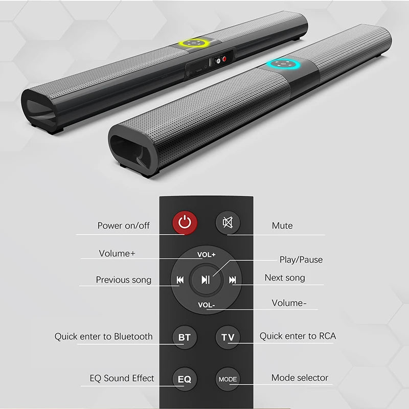 AyeBeau Bluetooth 5.3 Soundbar | Bass, FM Radio & TV