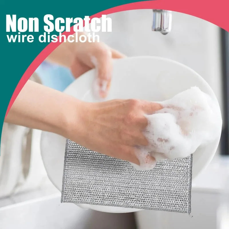 20/5pcs Reusable Wire Dishwashing Rags - Non-Scratch Multi purpose Cleaning Pads for Wet and Dry Dishcloths for Washing Dishes Oasis Select