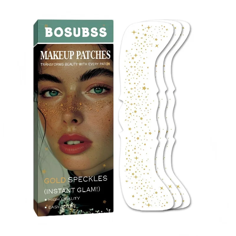 6/3 pieces/set - Gold/Silver Star Flashpoint Facial Tattoo Stickers Easy to Apply Natural Freckle Makeup Decoration Essential Oasis Select 3pcs
