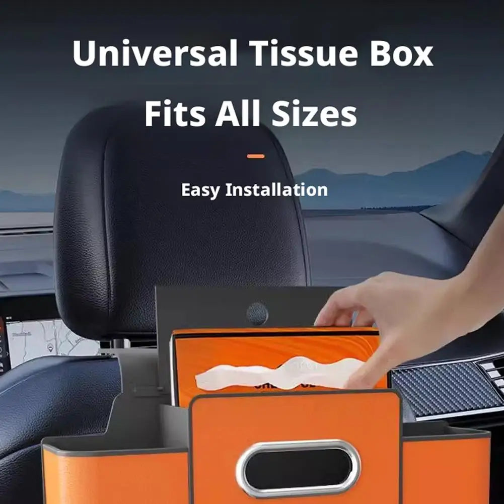 Car Backseat Organizer Storage Box With Cup Holder Tissue Box & Phone Stand 4-in-1 Hanging Seat Hook Car Accessories Oasis Select