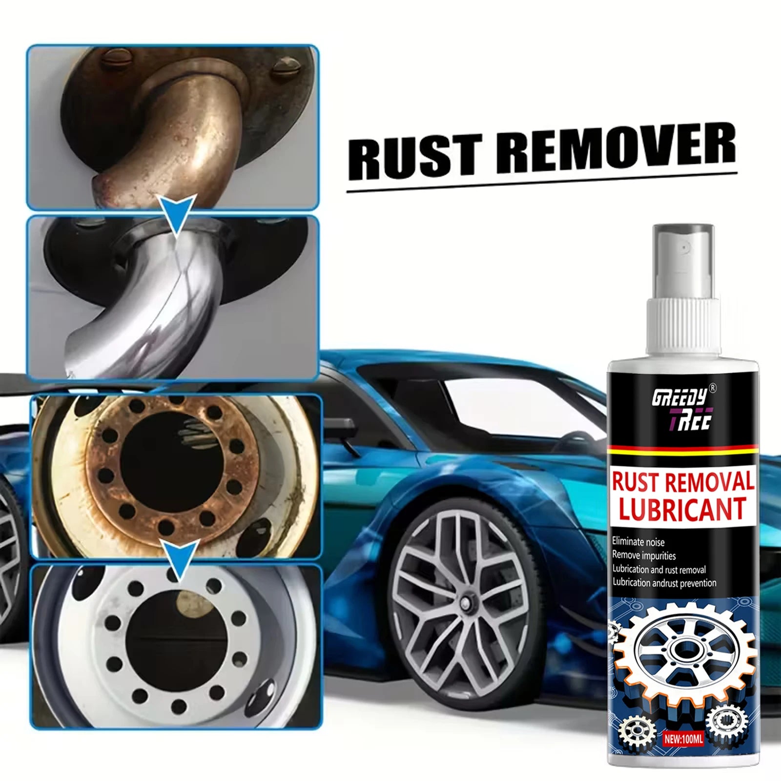 Exhaust Pipe Restorer Spray – Rust Remover & High Temp Polish
