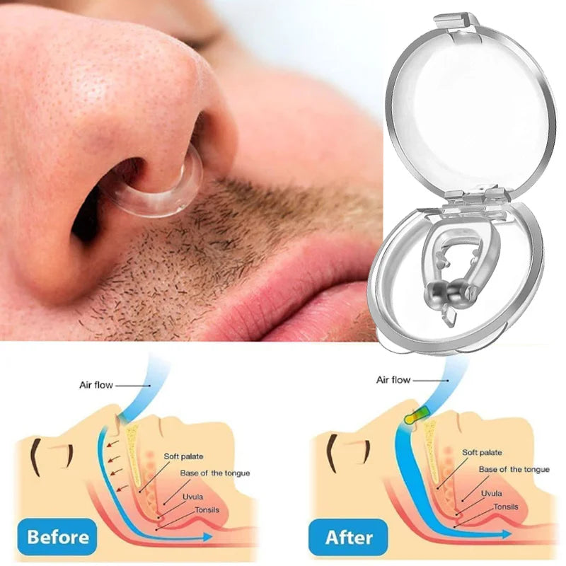 Silicone Magnetic Nose Clip – Anti-Snoring Sleep Aid with Case Anti-Snoring Nose Clip Oasis Select