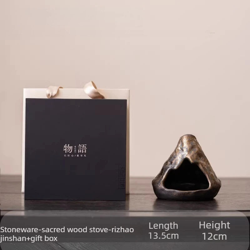 Incense Burner Handmade Peru Holy Wood Holy Grass Small Fireplace Burner Tray Living Room Tea Table Ignite Ceramic Oasis Select C-gift box