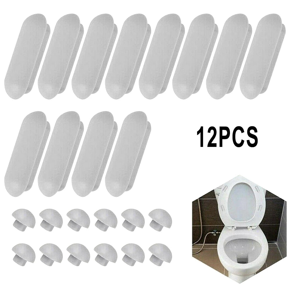12pcs Toilet Lid Cushion- Toilet Seat Cushion-Pads Cover Shock-proof Buffers Bumpers Bathroom Accessories Parts Oasis Select