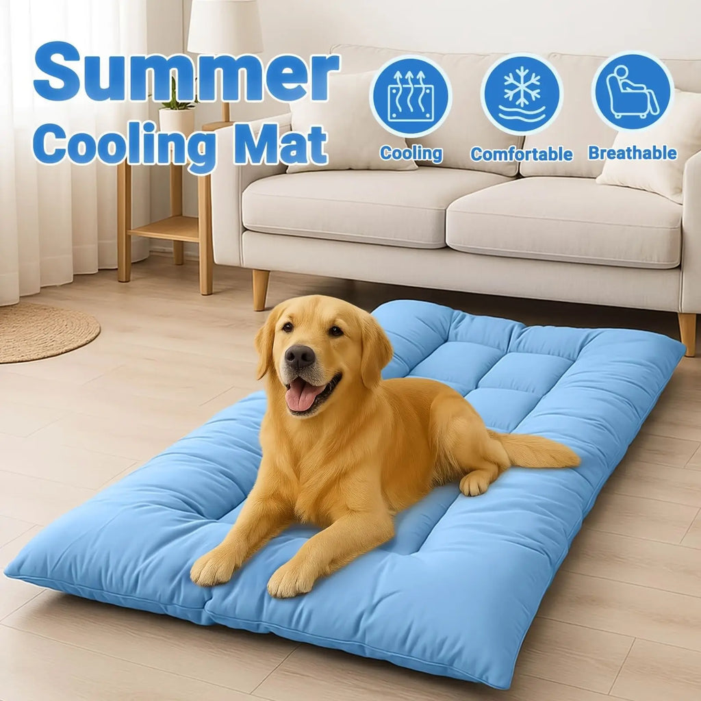 Super Large Summer Cooling Pad Dog Sofa Bed, Super Soft Thick Polyester Pet Pad Anti-slip Bottom Dog Bed Dog Beds Oasis Select