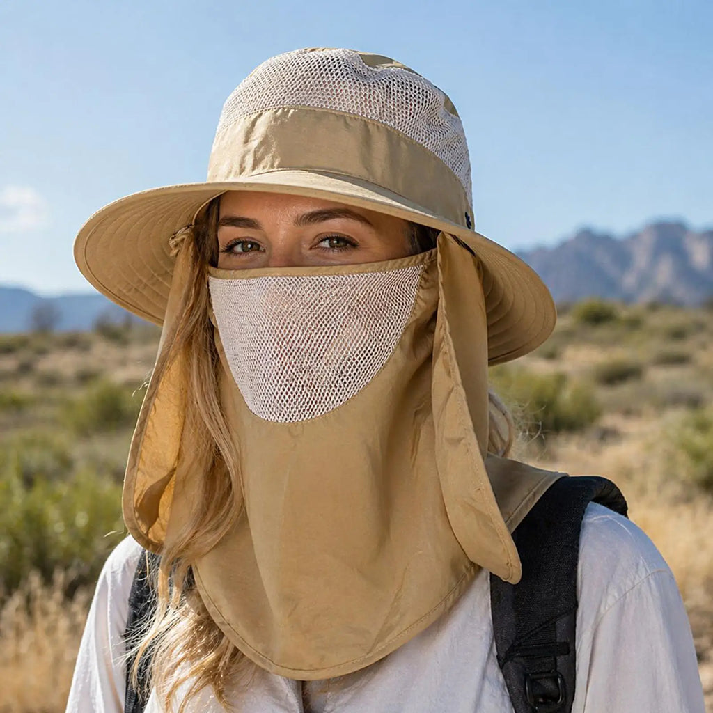 Sun Hats Summer Wide Brim Waterproof Quick-drying Face Neck Cover Fishing Sun Protection Caps Outdoor Visor Bucket Hats Oasis Select