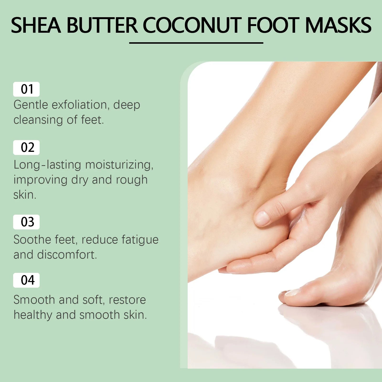 5PCS Coconut Foot Mask Peeling Spa Socks Smooth Dead Skin Remover Anti Crack Exfoliating Moisturizing Sea Salt Foot Patch Spa Oasis Select