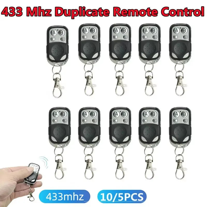 1/5/10Pcs Universal 4 Buttons Garage Door Opener Remote Control 433MHZ Clone Fixed Learning Rolling Code Duplicator Garage Oasis Select