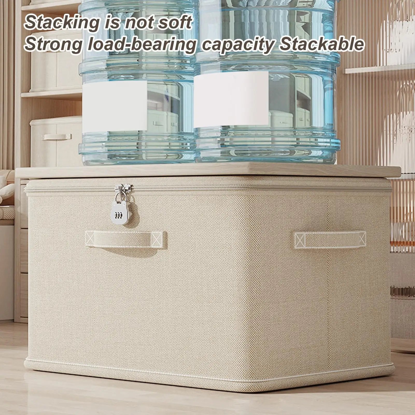 Lockable Storage Box Odor Proof Storage Container Stackable with Handle Locking Organizing Bin Washable Shelf Baskets for home Oasis Select