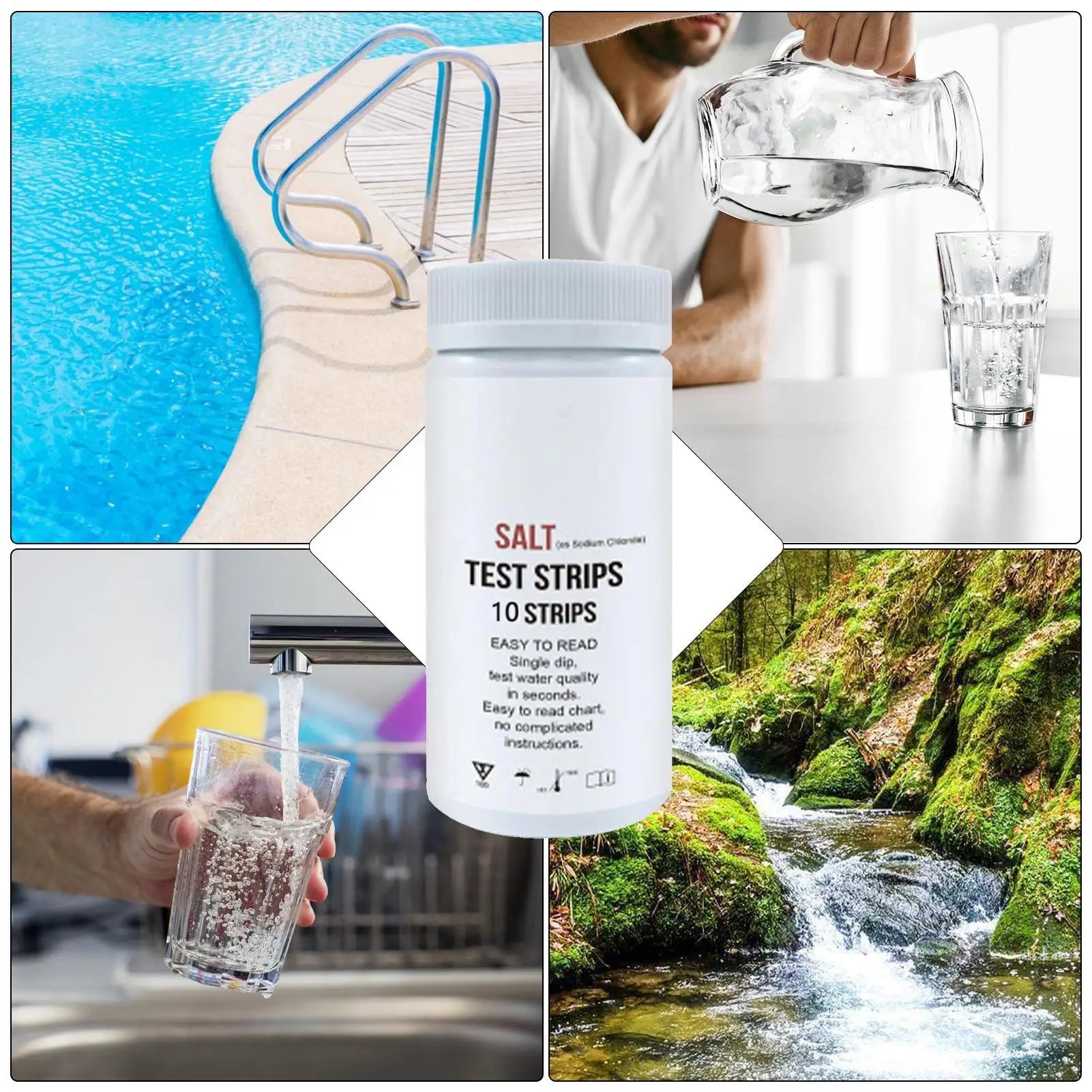 Salt Test Strips for Pool, Hot Tub & Spa – 10 Pack