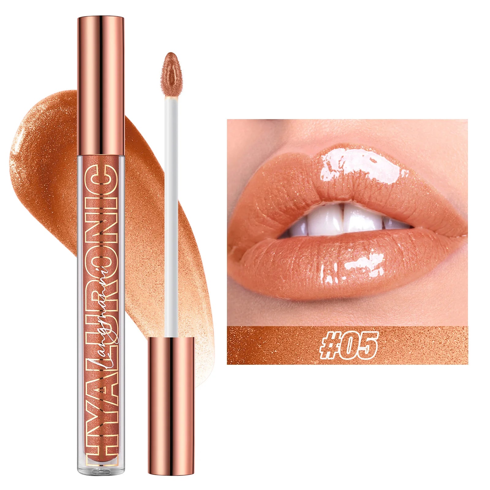 Hyaluronic Acid Glitter Lip Gloss – 8 Shades | Langmanni