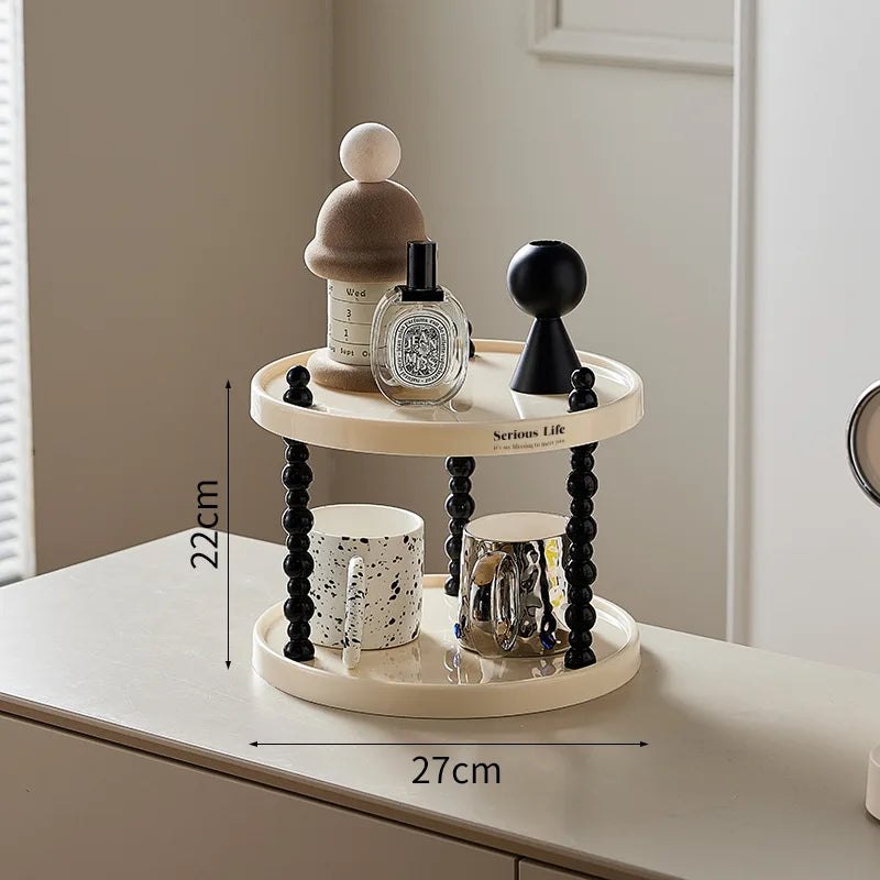 Cosmetics storage box Multifunctional finishing rack Skin care products Perfume storage rack Household desktop cup storage rack Oasis Select Round - 2 Layers