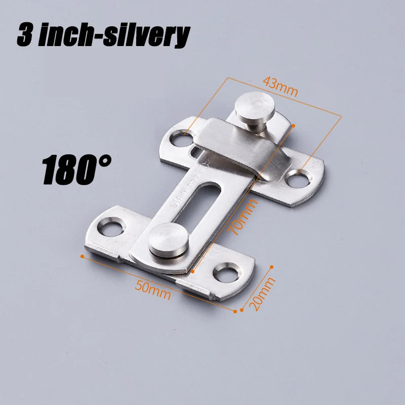 Sliding Barn Door Latch Sliding Right Angle Door Latch Door Bolt Wine Cooler Closet Window Door Latch Plug Baby Safety Latch Oasis Select 3inch-Silvery 180 3PCS