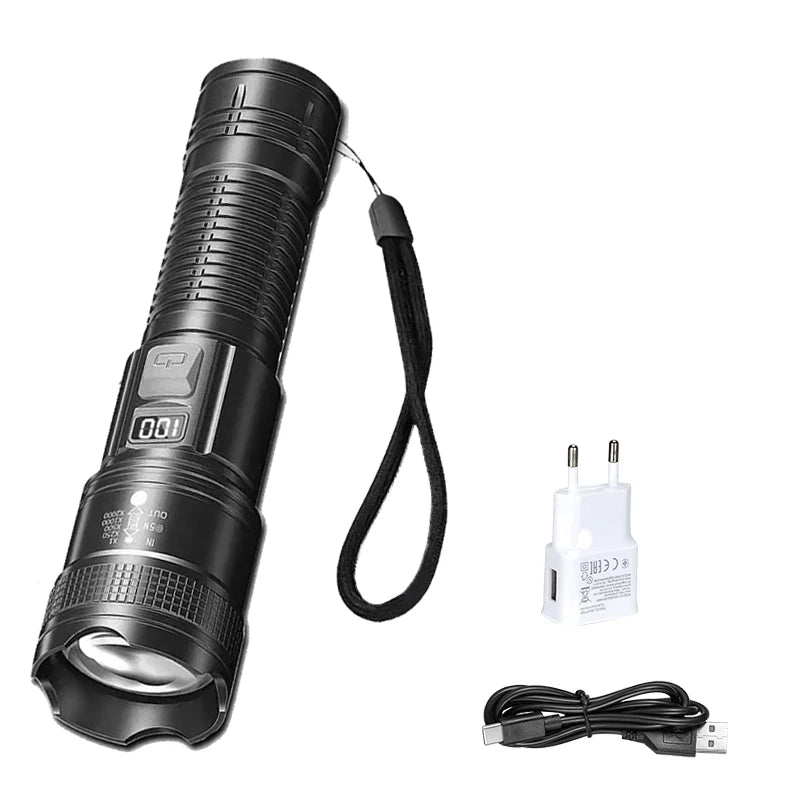 Ultra Bright Zoomable LED Tactical Flashlight | USB Rechargeable