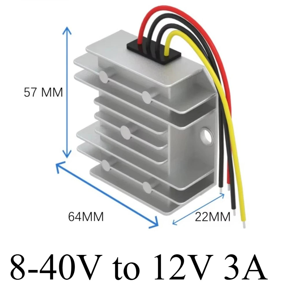 8V-40V to 12V 13.8V 19V 3A 6A 10A 15A 20A 25A 30A DC DC Voltage Stabilizer Power Converter Regulator Boost Buck LED Solar Car Oasis Select 8-40V to 12V 3A