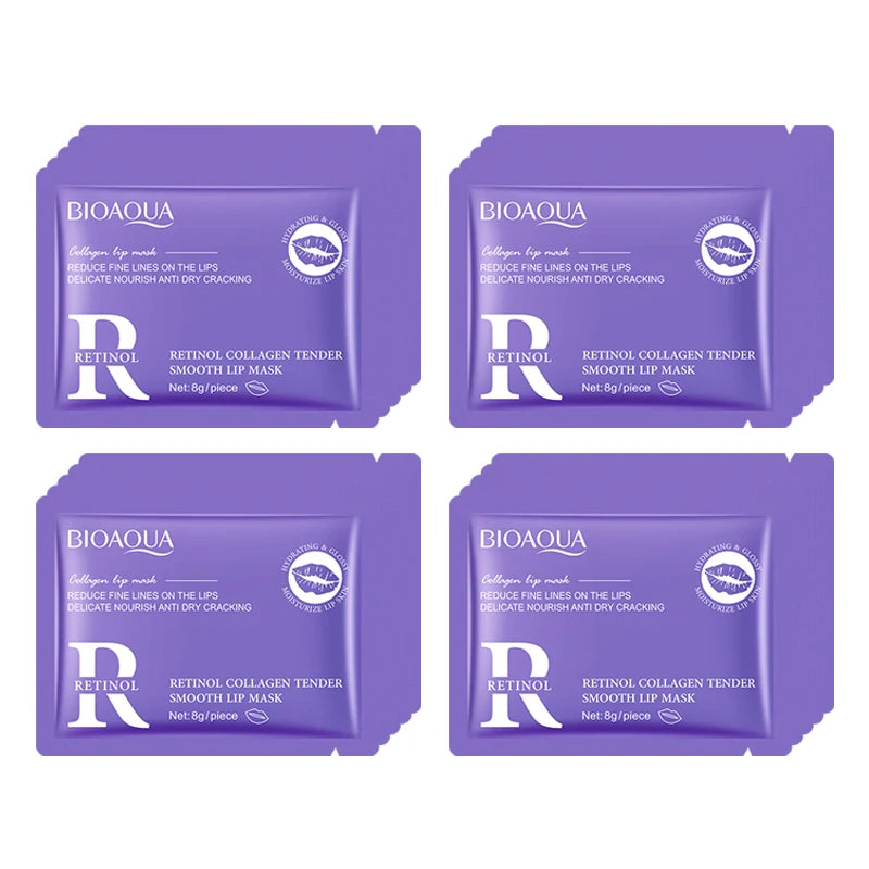 BIOAQUA Crystal Collagen Lip Mask 20pcs – Hydrating Lip Plumper Collagen Lip Mask Oasis Select Retinol 20p