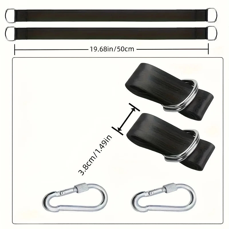 2pcs Outdoor Swing Hammock With Safety Belt, Portable Bag, Durable Swing Strap Kit, Suitable For All Types Of Swing Accessories Oasis Select
