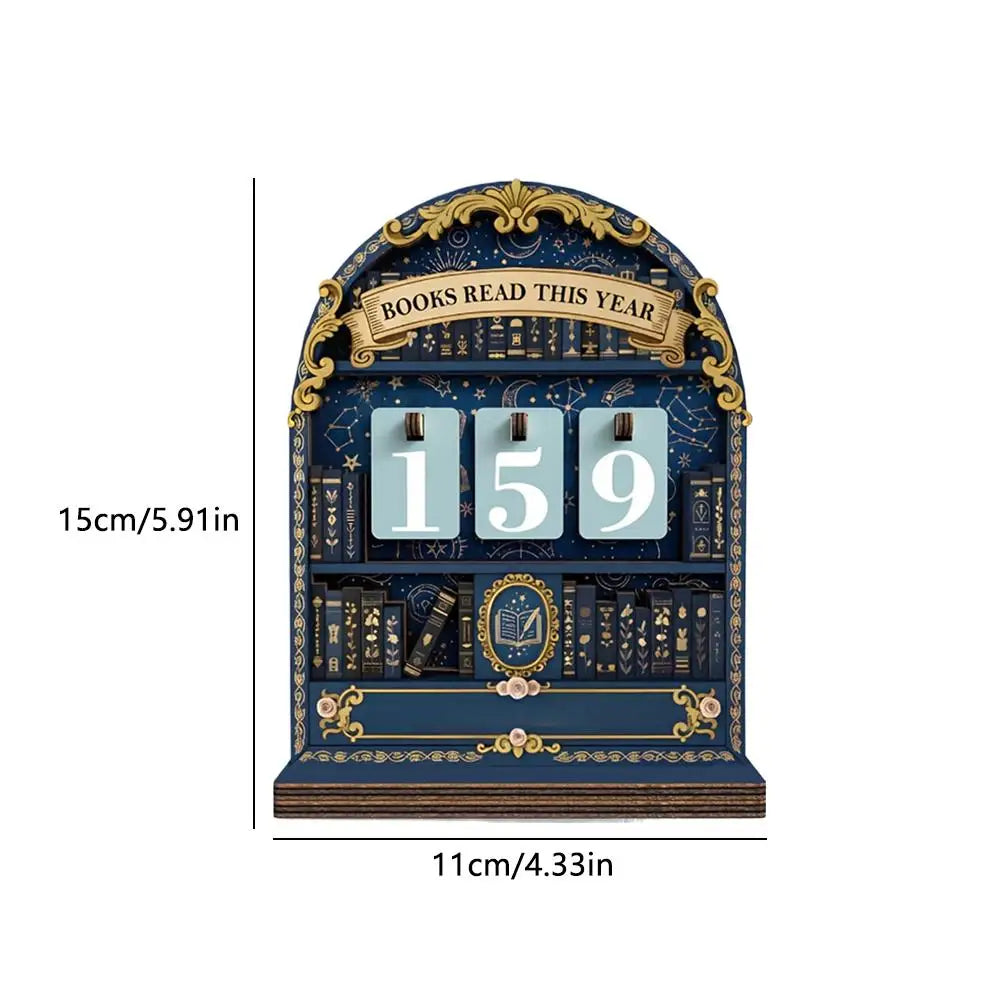 Retro Wooden Reading Challenge Tracker Counter Up To 999 Books Record Keeper Home Classroom Ornament Gift for Book Lovers Oasis Select
