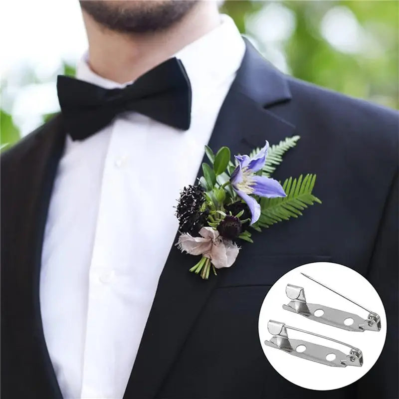 LIKE WISH 400 Pcs Brooch Pins,Secure Brooch Pin,Secure Back Clasp With Back Bar Fastener,Silver Bar Pins,Silver Badge Pin Backs Oasis Select
