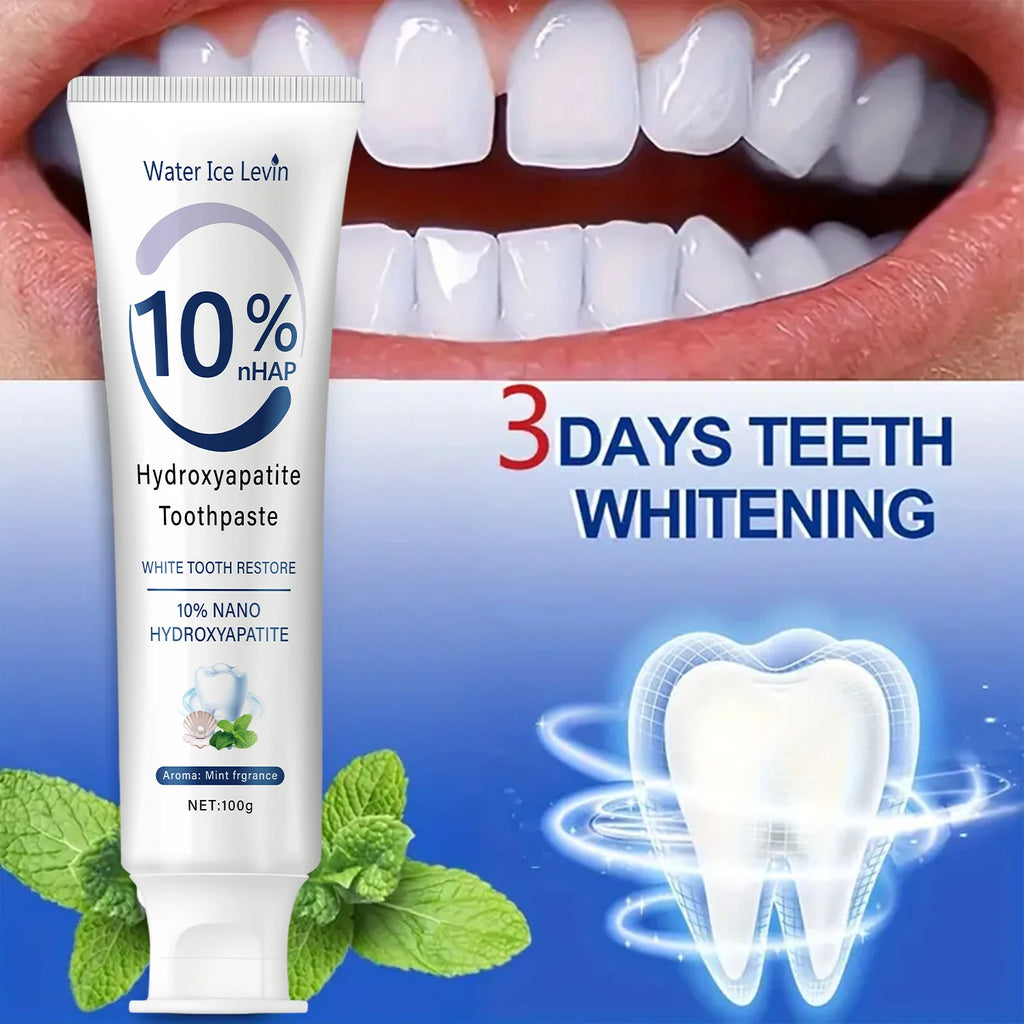 10% Nano Hydroxyapatite Toothpaste Restores White Teeth. Protects Gums. Deep Cleans. Brightens Smile. 100g Fresh Mint. Oasis Select