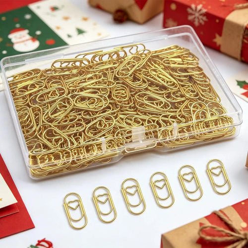 100Pcs Creative Mini Heart Paper Clips Paperclip Card Photo Tickets Holder Binder Clamps For Notebook Planner Bookmarks Clip Oasis Select