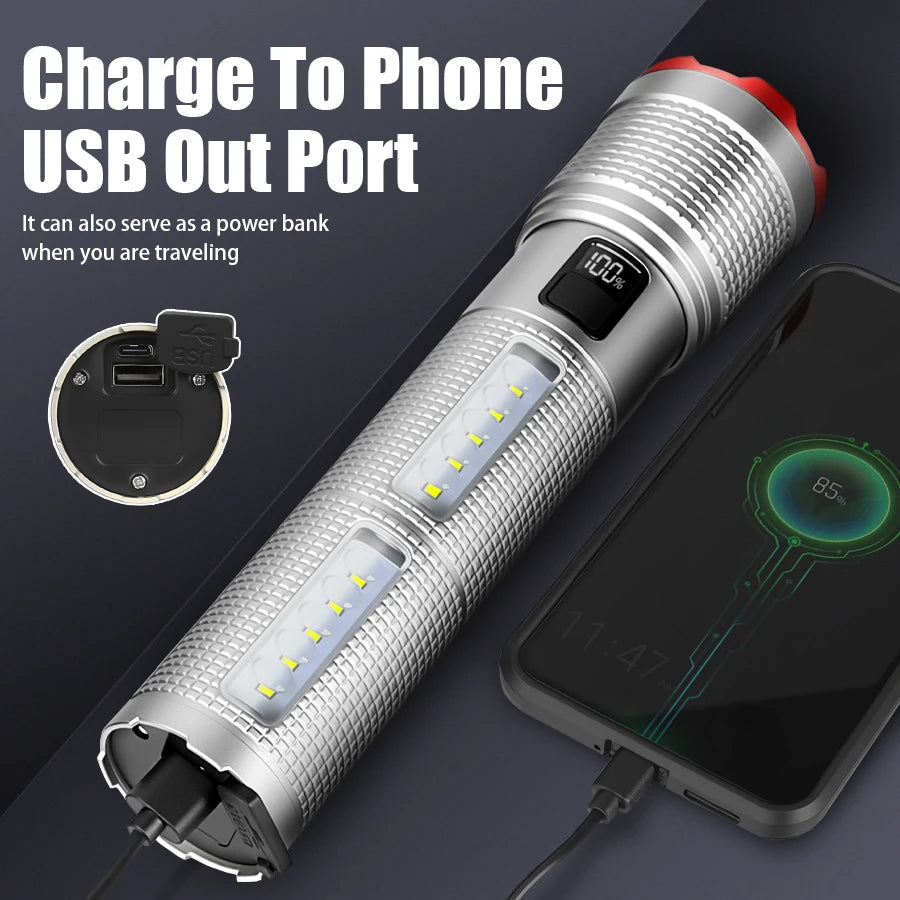KDULIT Tactical LED Flashlight | Rechargeable, IP65, 5 Modes