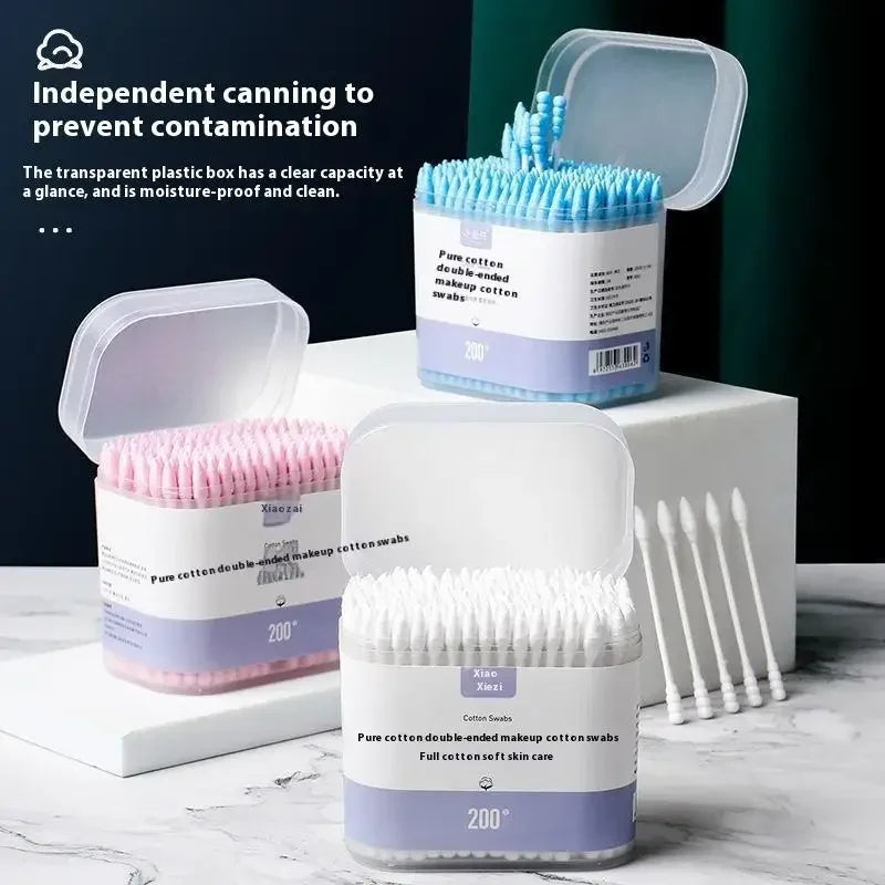 100/200Pcs Double Head Multi-purpose Fluorescent Agent Free Cleaning Tampons Cotton Buds Baby Nursing Supplies Baby Cotton Swab Oasis Select