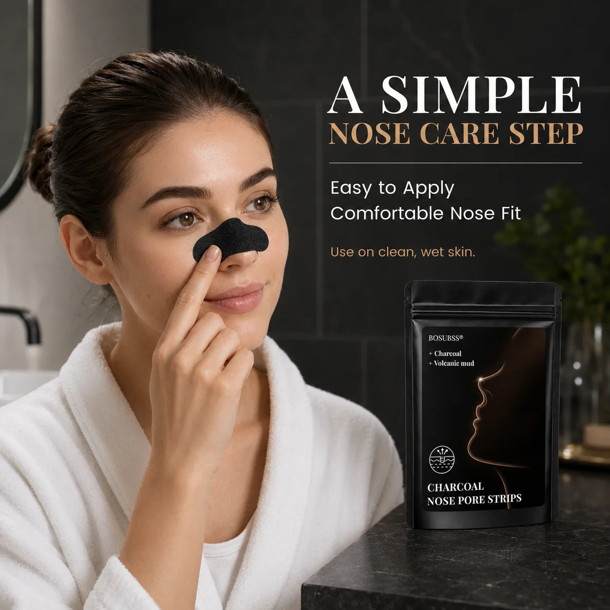 10/30Pcs Charcoal Nose Care Strips, Soft Fit Skin Routine Patch Set, Easy Home Use, Fresh Look, Travel Friendly Oasis Select