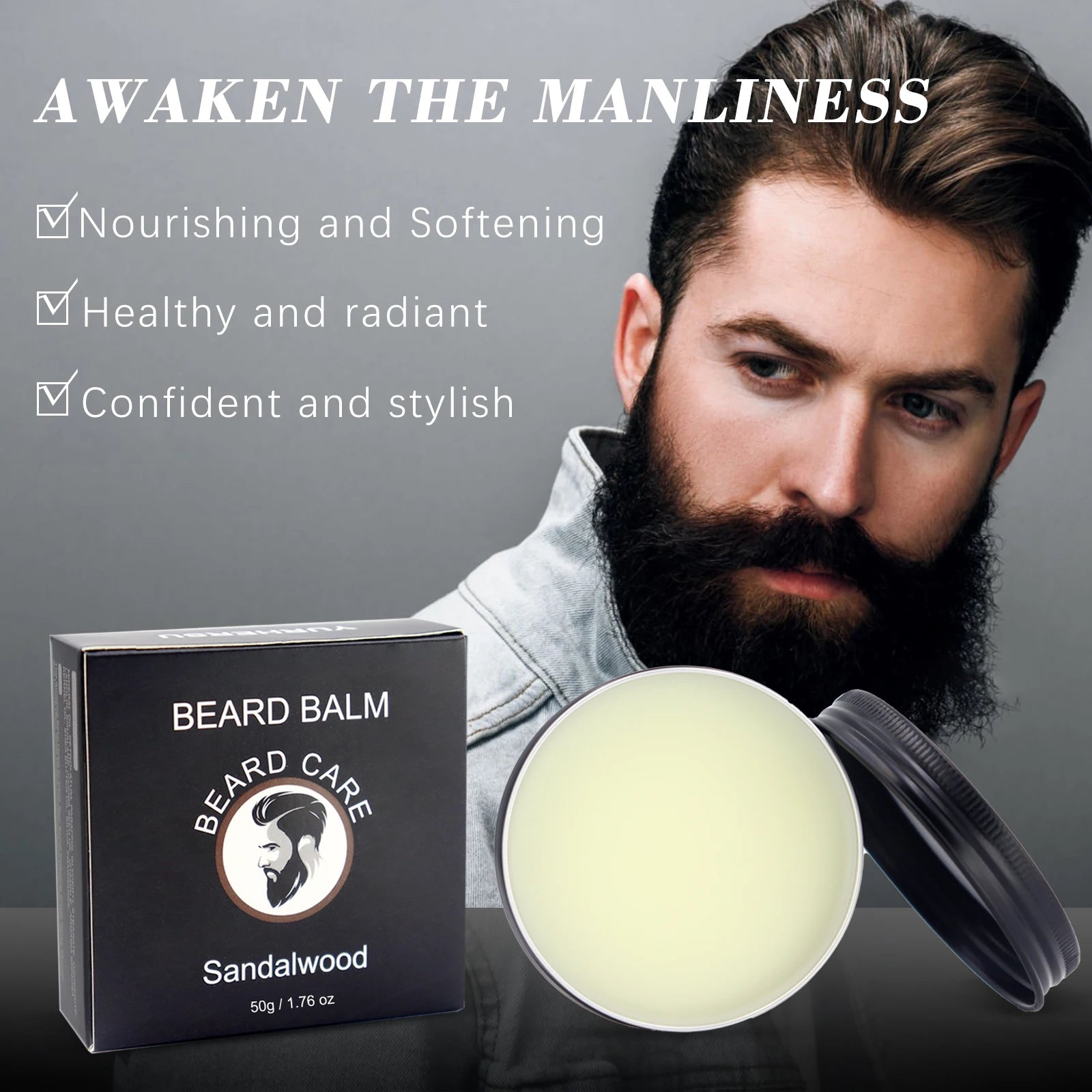 Men's Beard Shaving Cream – Smooth, Soft & Moisturising 50g