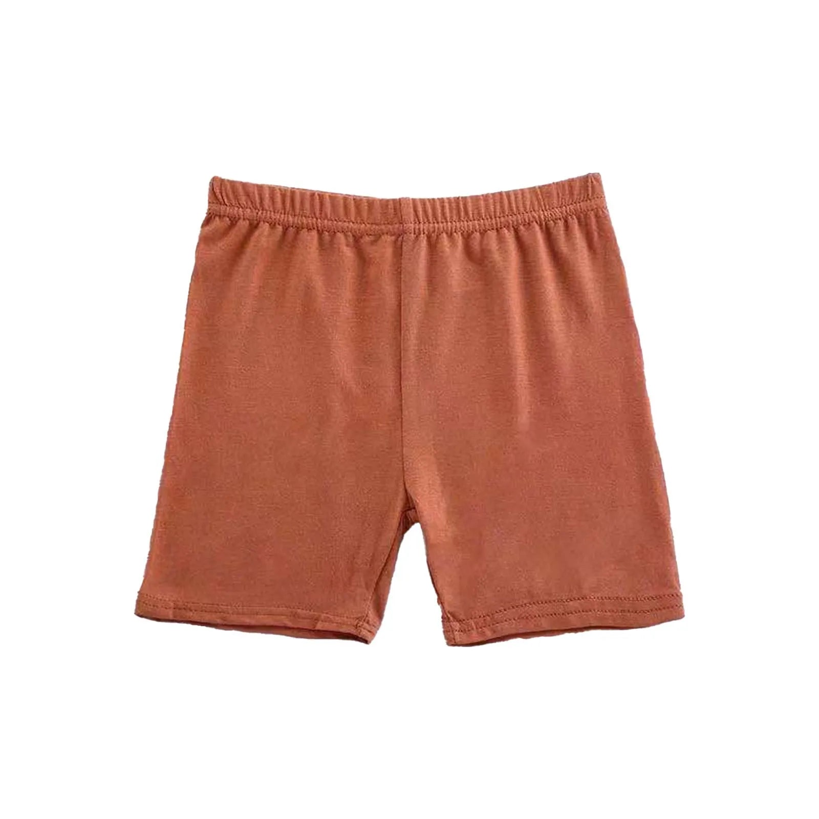 Girls Summer Safety Leggings Cycling Pants Children Anti-emptied Stretch Solid Color Mid-rise Yoga Dancing Shorts 1PC Oasis Select Coffee 110