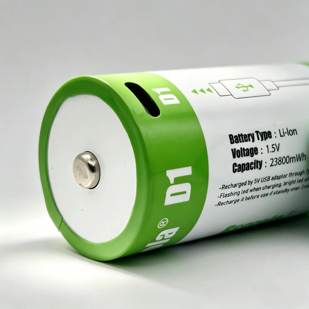 D Size 1.5V 23800mWh USB‑C Rechargeable Li‑ion Battery High Capacity Rechargeable D Cell for Flashlight Lantern Toys D battery Oasis Select