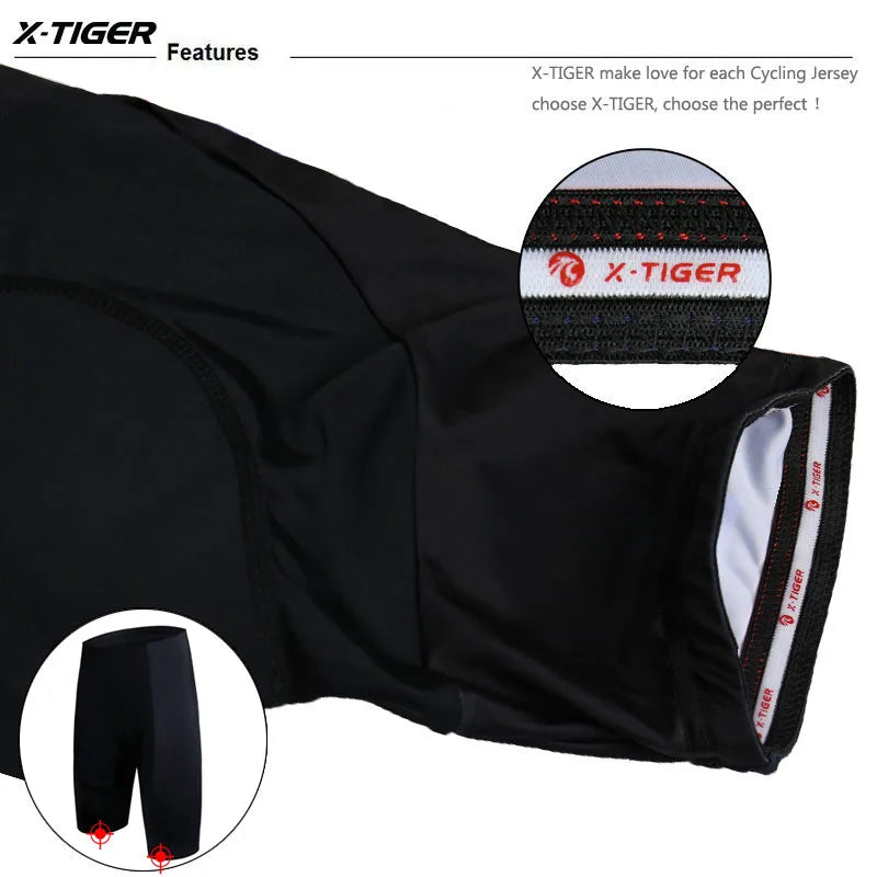 X-TIGER Black Men's Cycling Shorts with Gel Padding Shockproof Mountain Bike Shorts Summer Sun Protection Cycling Pants Oasis Select