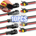 Waterproof 2 Pin Wire Connectors - 20 AWG Automotive Connector Kit for Car, Truck, Motorcycle, and Marine Boat Oasis Select 10PCS-5pair