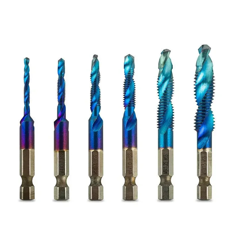 M3 M4 M5 M6 M8 M10 Hand Tools Hex Shank Titanium Plated HSS Screw Thread Metric Tap Drill Bits Screw Machine Compound Tap Oasis Select