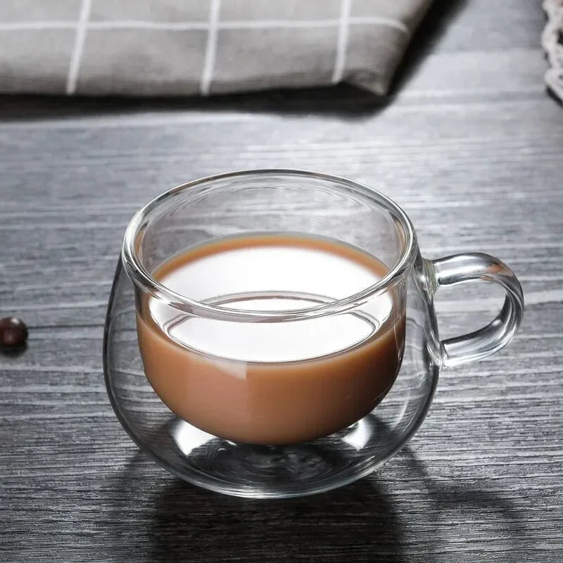 Double Wall Transparent Glass Coffee Cup Heat Resistant High Borosilicate for Bar Tea Milk Juice Water Espresso Shot Glass Oasis Select