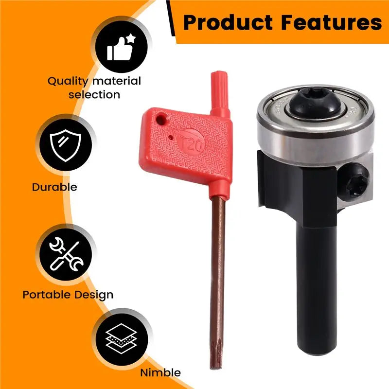 LIKE WISH 8Mm Double Edge Milling Cutter With Bearing Flush Trim Router Bit For Woodworking Hand Making Drawer Tool 8X22x12mm Oasis Select