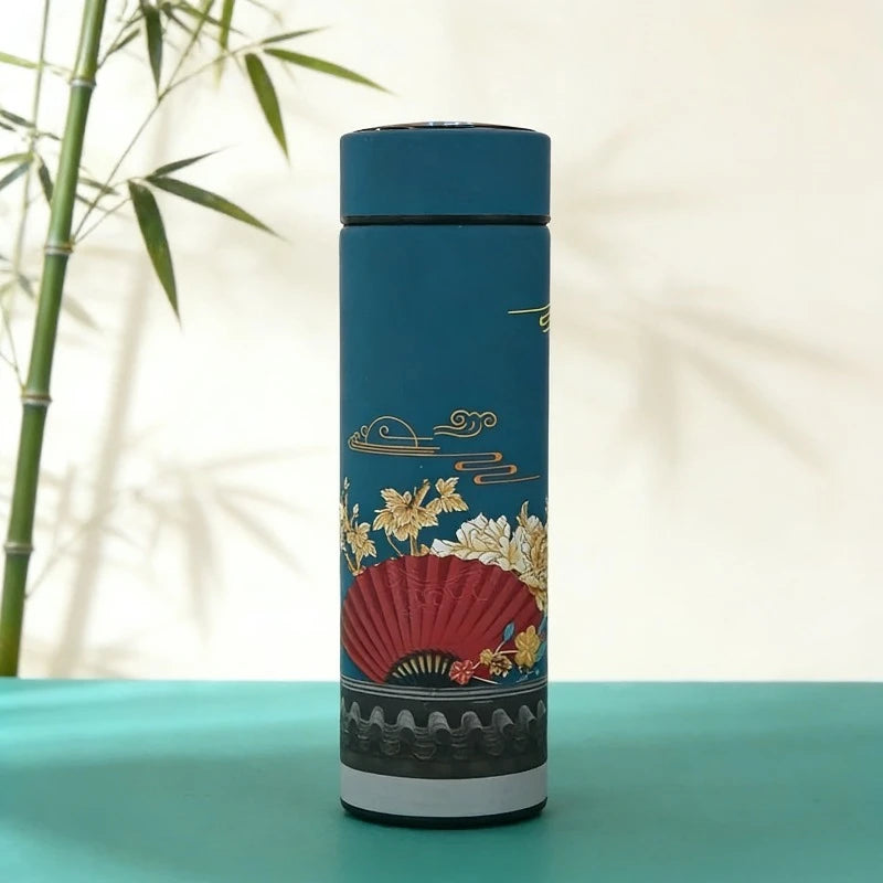 1pcs Retro Ethnic Trend Insulated Water Bottle Double Wall Insulated Cup Men's and Women's Portable Leak Proof Drinking Utensil Oasis Select
