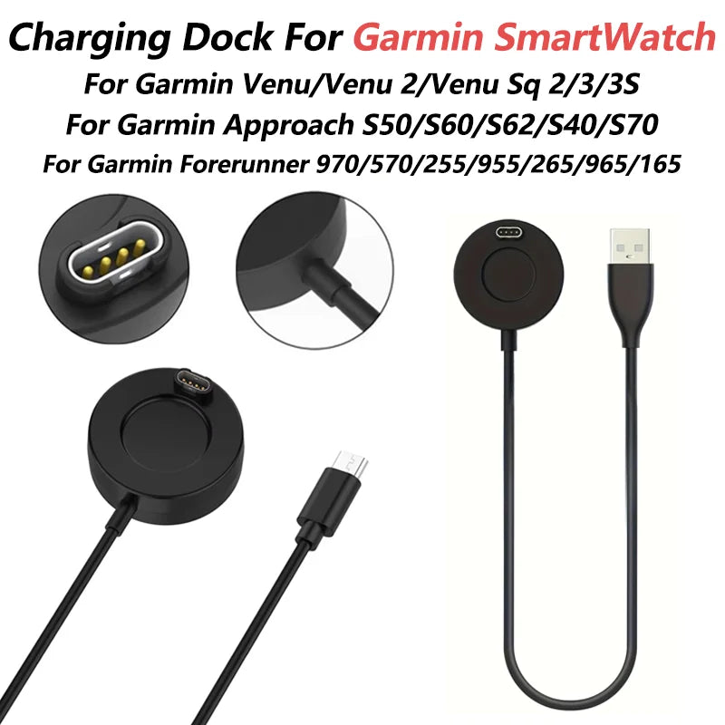 Garmin USB Charger Dock – Forerunner 965 955 Fenix 7 & More Smartwatch Charger Cable Oasis Select