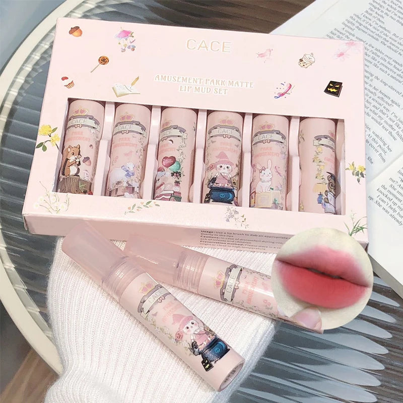 CACE 6-Color Matte Liquid Lipstick Set – Waterproof Lip Kit