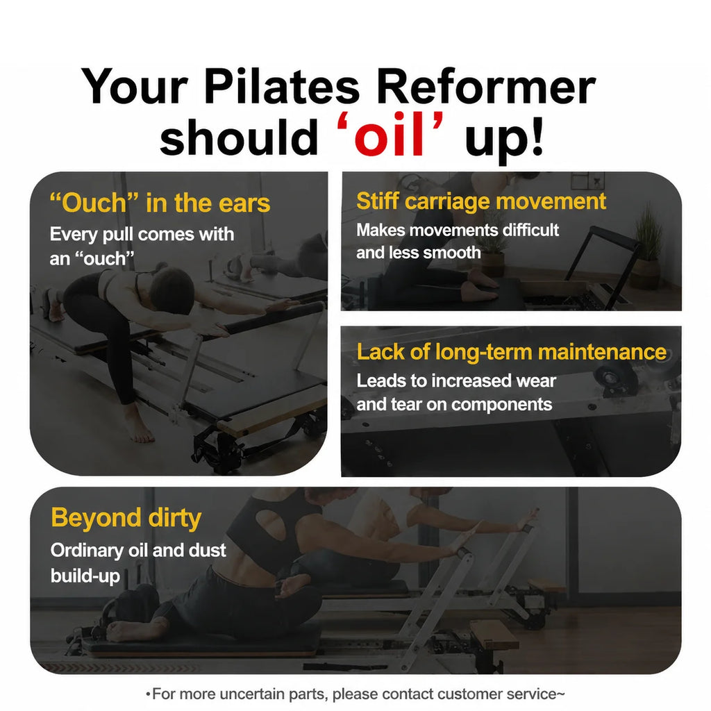Pilates Equipment Lubricant with Precision Brush, 30 ml Non-Toxic Reformer Rail Oil for SmoothGlide and Friction Reduction Care Oasis Select