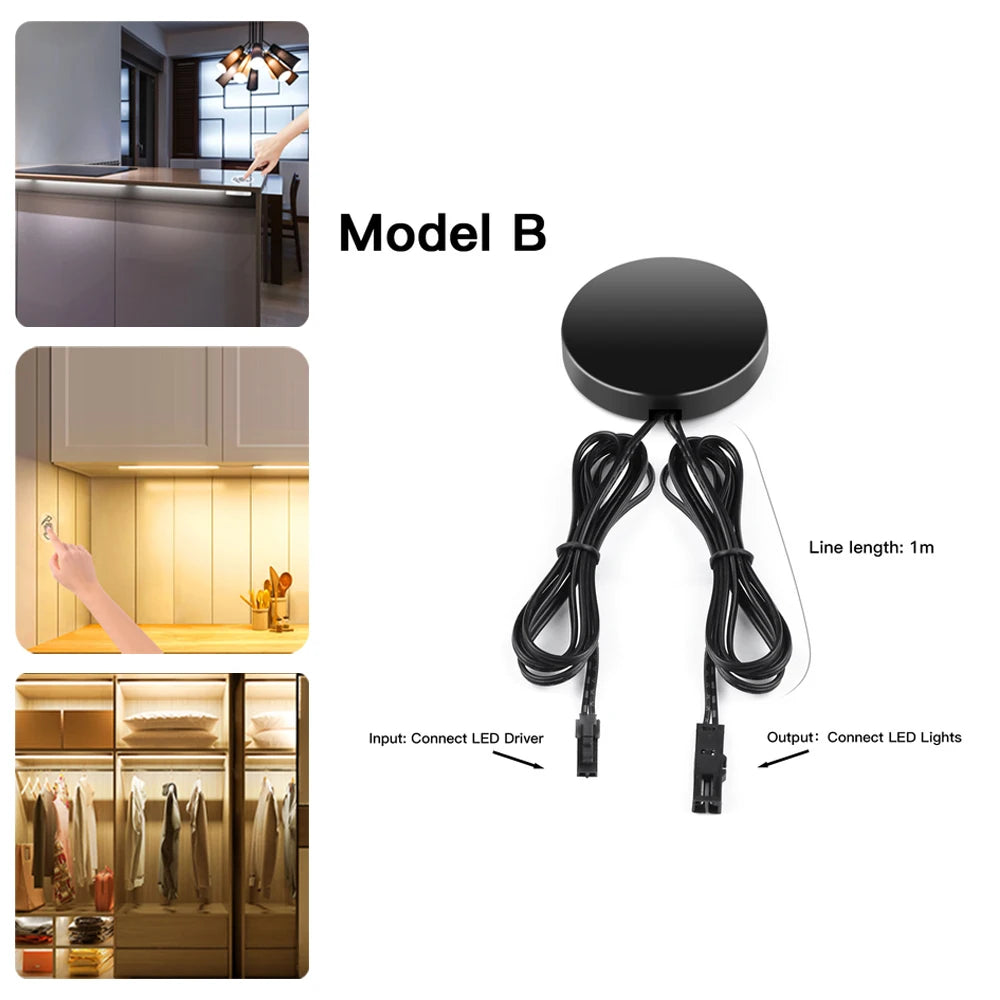 Hand Sweep Dimmer Sensor Penetrating Switch 12V-24V Wood Panel Touch Switch LED Dimmable Touch Sensing Hidden Switches for Light Oasis Select Dupont Wire B