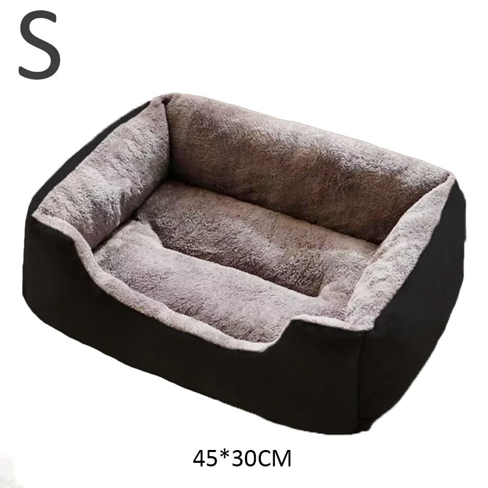 Color Square Winter Soft Warm House for Dog Bed for Dog Mat Waterproof Cat Bed Pet Bed for Large Medium Small Dog House Oasis Select Black-S