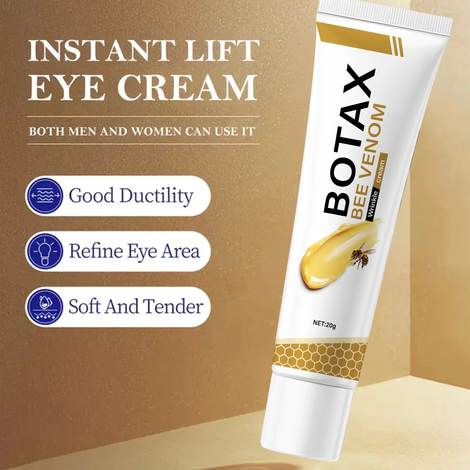 Instant Lift Eye Cream. For Men Women. Good Skin Ductility. Softens Smooths Tender Eye Area. Visible Firming. 20g Net. Oasis Select