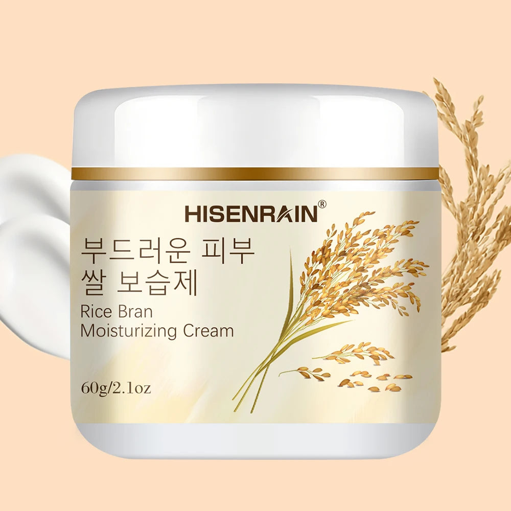 HISENRAIN Natural Rice Extract Face Cream - Soothing, Moisturizing & Brightening Daily Moisturizer for Sensitive & Dull Skin. Oasis Select