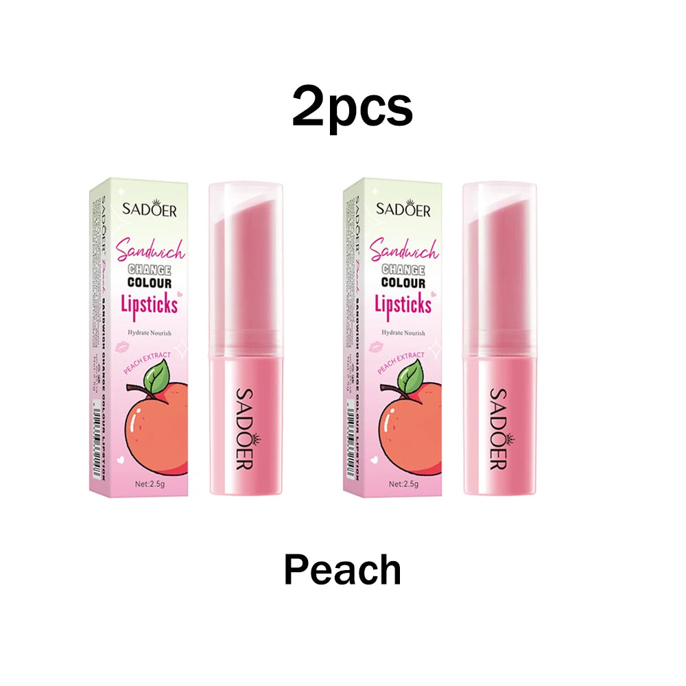 Honey Peach Color-Changing Moisturizing Lip Balm 2.5g Color-Changing Lip Balm Oasis Select 2pcs Peach 2.5g