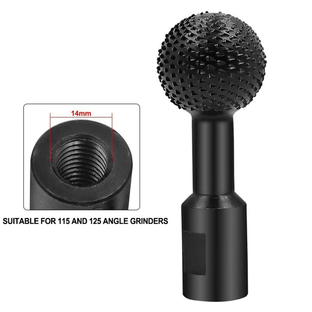 40MM angle grinder spherical spindle rotating wood carving polishing engraving drill ball chisel grinding woodworking tool Oasis Select 14MM