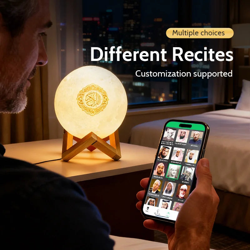 Quran Bluetooth Speaker & Night Light Lamp | Azan & 33 Languages